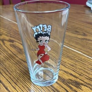 Betty Boop Pink Dress Glass